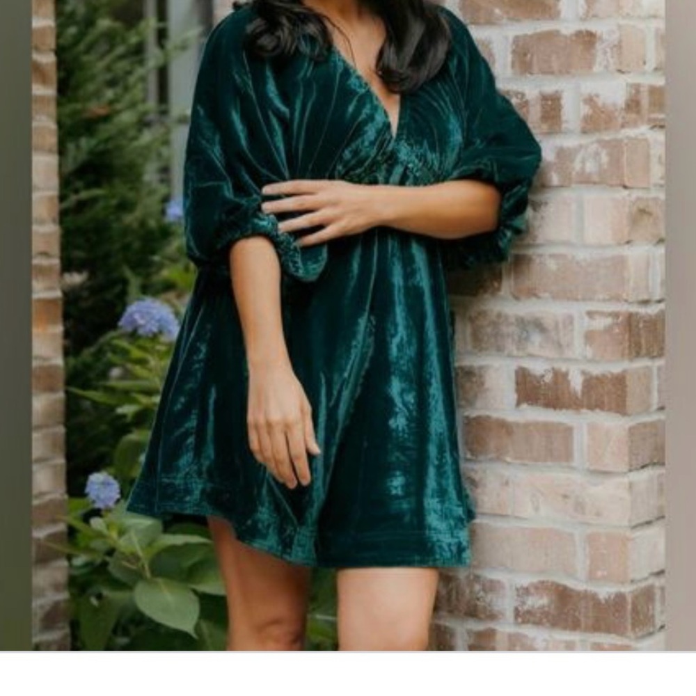 Free People Dark Green Mini Dress